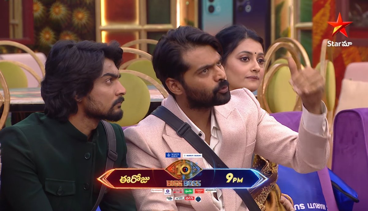 Raja15975's tweet photo. Mithilesh : I have my equations to take money.

Thrigun : Neeku e visibility saripothundhi anukunte you are really really wrong.

(Thrigun has seen the movie world. He knows getting fame is much tougher than earning money)

Genuine advice ❤️

#BiggBossTelugu10 #Thrigun https://t.co/ZOR5INYPqw
