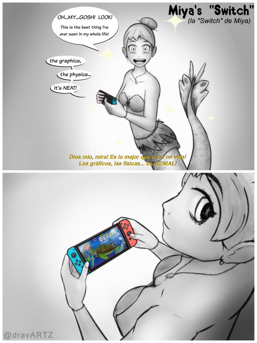 SupaChargerDave's tweet photo. This one is from MerMay 2026! 
Her name is Miya (new OC), and as you can see, she's kinda clumsy, but she has a big heart 🩷

p.s: those "Switch-shaped-water-ring-toss-games" are a thing haha

#mermaid #originalcharacterart https://t.co/eNdOB7kdRZ
