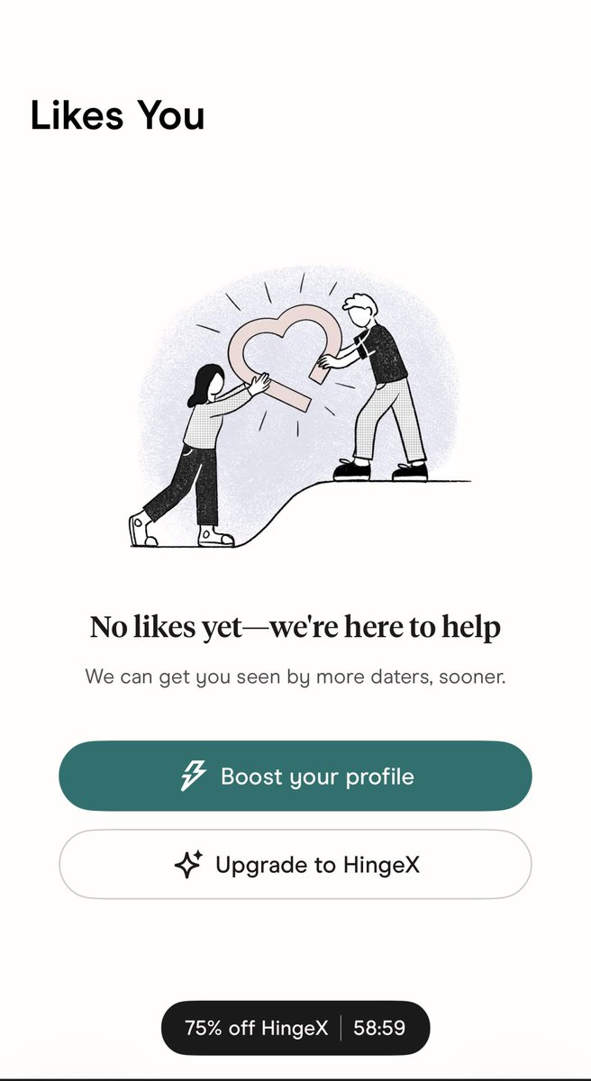 tony_dawgs's tweet photo. Anyone else’s Hinge down? Been having this glitch for a few months now. https://t.co/v1wPjIPrqN