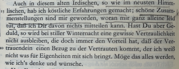 Ignorantiae's tweet photo. Als Beispiel dient ein Auszug aus einem Brief an Ottilie von Goethe vom 19. August 1823. Kurz gesagt: Welche Ausgabe enthält die besten Kommentare zu Goethes späten Briefen? Und zweitens: Könnten Sie eine Studie über Goethes „Spätstil“ im Allgemeinen empfehlen? 2/2 https://t.co/wjOr6pS151
