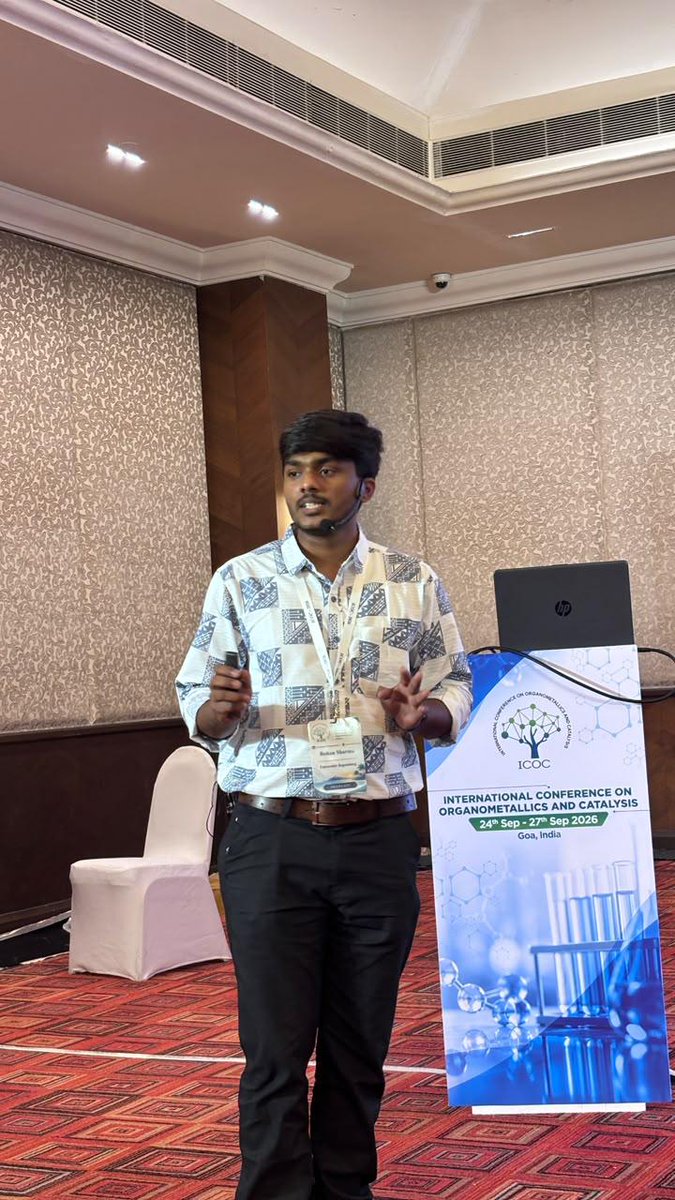 icoc_2026's tweet photo. Short, sharp, and packed with science!
Rohan Sharma, Debabrata Bhattasali, Aditya Bhattacharyya, and Tapas Achar are taking the stage at #ICOCIV2026 for an exciting Flash Talk! 🧪✨
Get ready for fascinating chemistry and innovative science in a powerful, fast-paced format. 🔬💡 https://t.co/wWcKyIETER