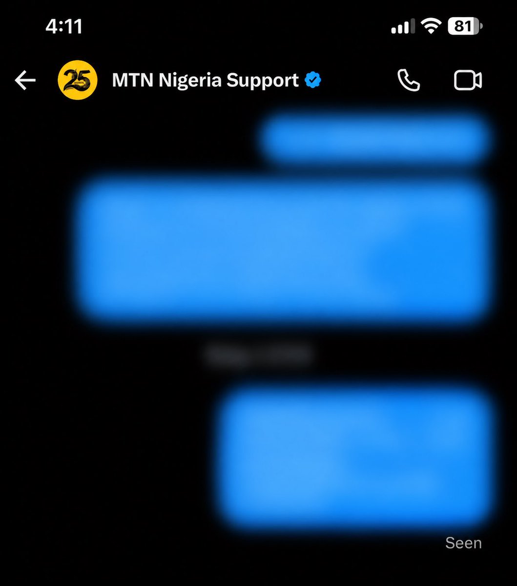 D_Emiola's tweet photo. @MTN180 @Simply_Bayoo @MoMo_PSB Yes i am Very sure and X also confirmed that my message has been “seen” wondering why you say you can’t see it. Sent it 2 more times for good measure . https://t.co/NaLAbNX6hC