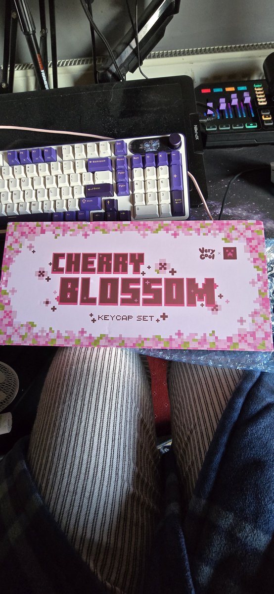 BlaiddVT's tweet photo. LOOK WHAT ARRIVED!!

Yes, I did indeed buy the Minecraft key caps they released a little bit ago because they came back in stock for a short time!! They're so cute!

I got the pretty Blossom ones to match my keyboard (as seen in image 1!) and they match my cat's name! https://t.co/0NJx2O7vza