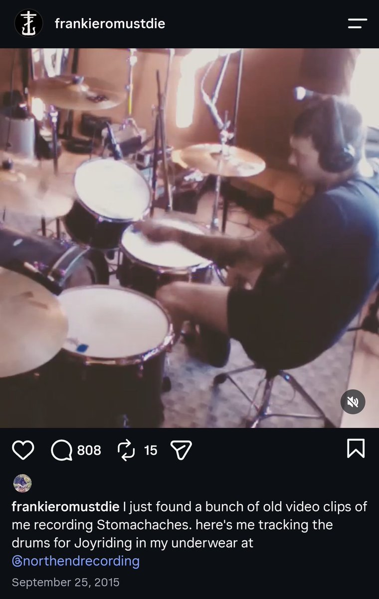 tbwdakq1206's tweet photo. #rememberwhen 11 years and 1 day ago, gerard liked a frank post featuring a video of him drumming in his underwear. https://t.co/IMAC2uB55K