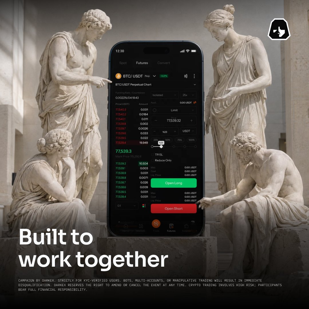DarkexGlobal's tweet photo. Built to work together.
Trading, hedging, and earning.
Designed as one system. https://t.co/WIFIGa7lPi