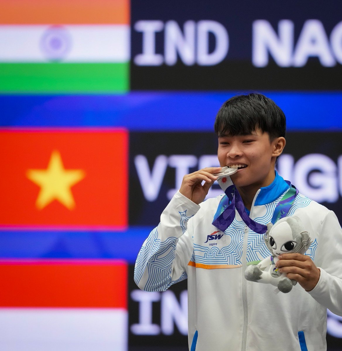 iShivamG_'s tweet photo. Congratulations to Naorem Roshibina Devi on winning the Silver Medal in the Women’s Sanda 60kg event.

#AsianGames2026 #Sanda https://t.co/F4NKfB3G1q