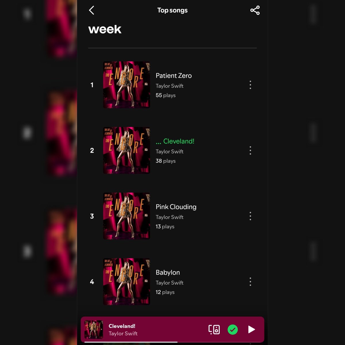 SabsTheSwiftie's tweet photo. What does everyone else's @Spotify top songs look like!? 🫶🏽❤️‍🔥
#tstloasencore #spotify
@taylornation13 @taylorswift13 https://t.co/4vdGFRzVq3