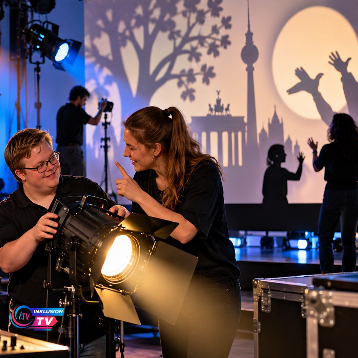 InklusionTV's tweet photo. 💡🤟 Kreativ ohne Kommunikationsbarrieren: Beim Workshop „Hands on Lights“ in Berlin gestalten taube, schwerhörige und hörende Menschen gemeinsam mit Licht und Schatten – in DGS und Lautsprache. 💙

#Inklusion #DGS #Gebärdensprache #KulturelleTeilhabe https://t.co/IwgNg6LAmC
