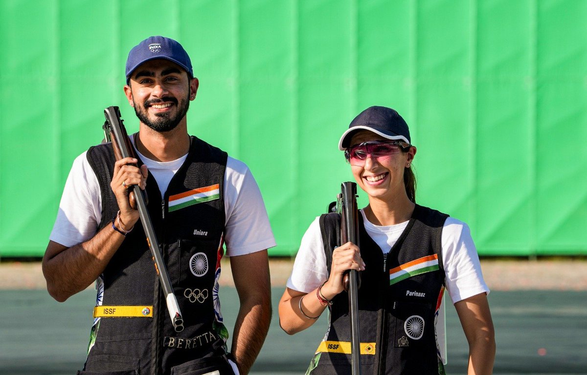 iShivamG_'s tweet photo. Congratulations to Parinaaz Dhaliwal and Anantjeet Singh Naruka on winning the Bronze Medal in the Skeet Mixed Team event at the Asian Games.

#AsianGames2026 #Skeet https://t.co/17VWqLCtUu