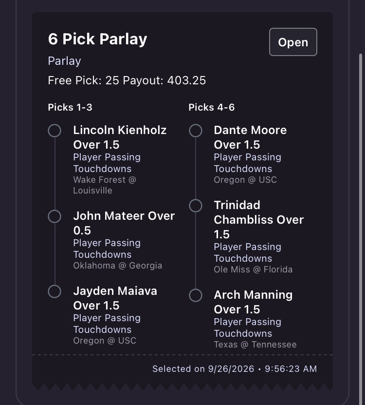 jojolowko's tweet photo. 🏈 CFB PARLAY OF THE DAY 🏈

Fav 3- Arch,Lincoln,Dante 

#CFB #CFBBetting #CFBPicks #CollegeFootball #SportsBetting #BettingPicks #BestBet #Locks #Parlay #NCAAF https://t.co/bNPTVkMC2k