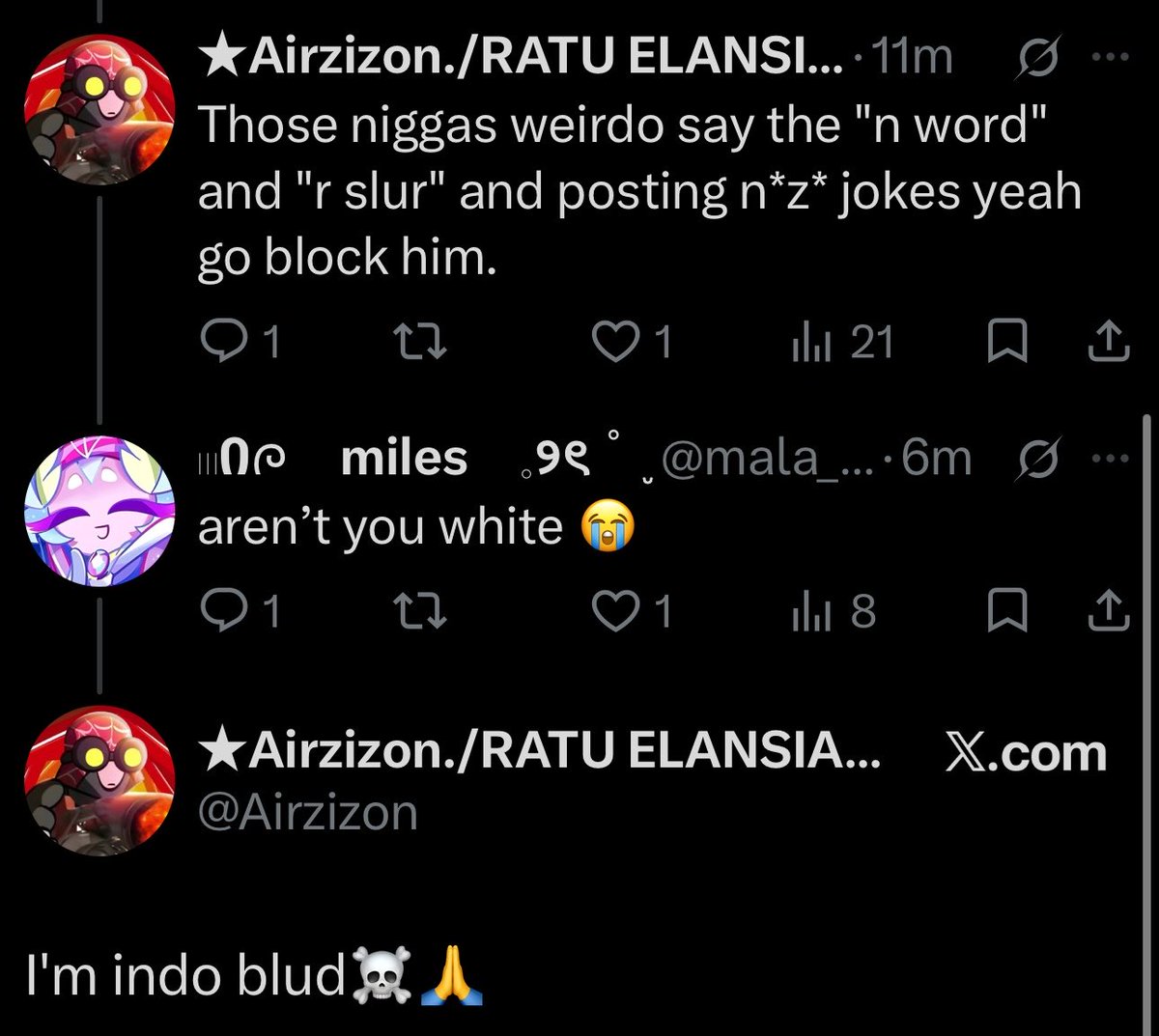 nightclysm's tweet photo. the concept of saying a slur you can’t even reclaim 😬 https://t.co/9E31rGpD4k