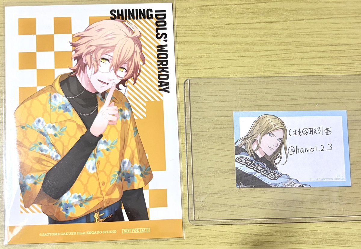 hamo1_2_3's tweet photo. 【交換】うたプリ SHINING IDOLS' WORKDAY
特典  お仕事CD ドラマCD

[譲]ブロマイド ▶那月

[求]ブロマイド▶カミュ

郵送での交換希望。
お気軽にお声掛けください🙇 https://t.co/MEnZqGrSjX