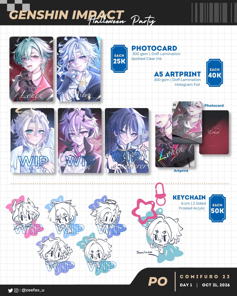 zeefax_u's tweet photo. [🩵&amp;🔁appreciated]

Lilzee studio #CF23  Pre-Orders OPEN ><
‼️GA bellow‼️

🧋Genshin, HSR, WuWa, Black Butler, HxH, ALNST, ORV, KNH, ZZZ, Original

🗓️ 26 Sep- 30 Sep 2026
🛒 Pick Up day 1 Only [T-14] | Delivery Order
🔗 https://t.co/Mn69yKnxAo

[ 1/6 ]

#Comifuro23 #cf23catalogue https://t.co/YZ8SEnFNuC