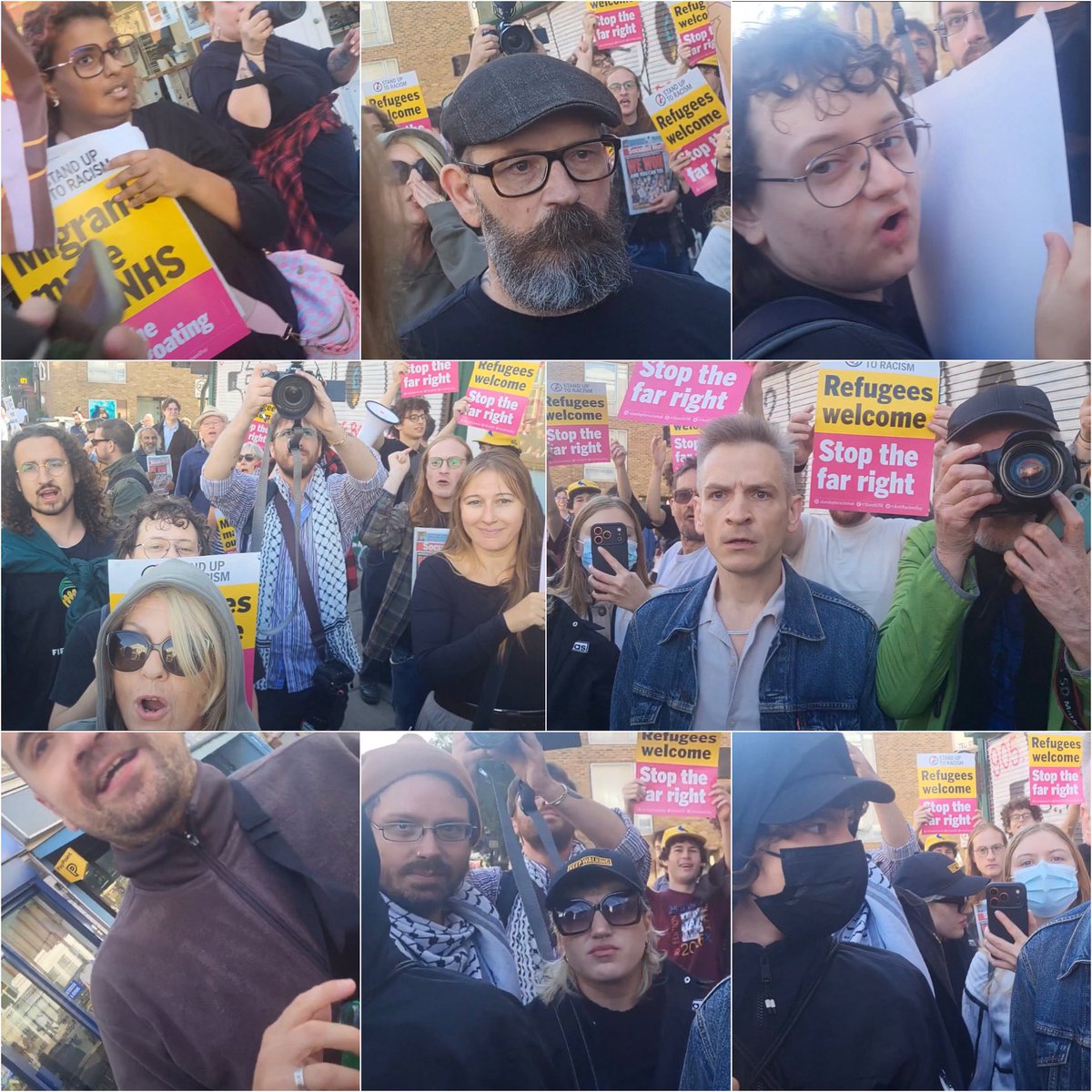 MrsSamClarke's tweet photo. If anyone recognises any of these faces from the communist terrorist loving Stand Up To Racism group responsible for harassment and currently causing mayhem on our UK streets, please let me know.  They are wanted for harassment and interfering with election campaigning and I’m sure their employers, those not grifting off the taxpayer, would be interested to know how they spend their Saturdays  @AntiRacismDay Here’s the link for the @UKParliament report, you might want to read it https://t.co/fd62UeC0oh #DefeatTheLeft #VoteRestoreBritain @HackneyAbbott You need firing.