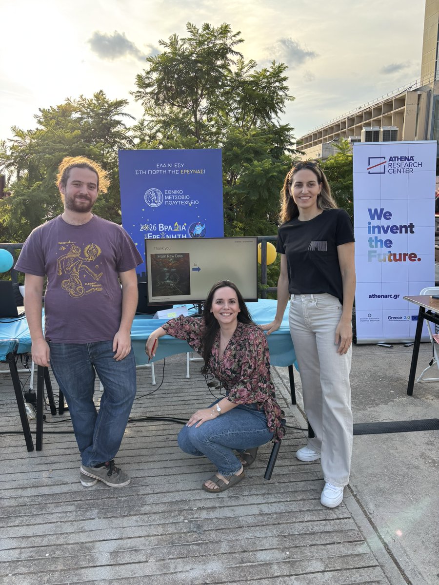 athenaRICinfo's tweet photo. 🔬 Another #EuropeanResearchersNight in Athens!
At the NTUA Zografou Campus, #AthenaRC researchers welcomed visitors to explore robotics, exoskeletons, the Greek LLM Krikri, AI in education, DataGEMS &amp; more.
Thank you to everyone who joined us! https://t.co/mfUxoAHYml