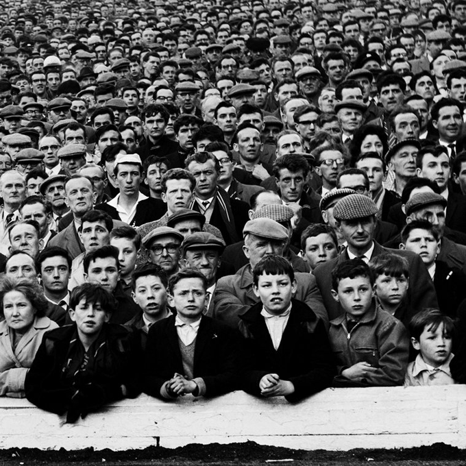 oakroyd's tweet photo. #Celtic End, SCF, Hampden Park, #Glasgow, 1963. Some #seriousbunnetry and a lot of serious faces.... 
📸Oscar Marzaroli https://t.co/resFBMdN41