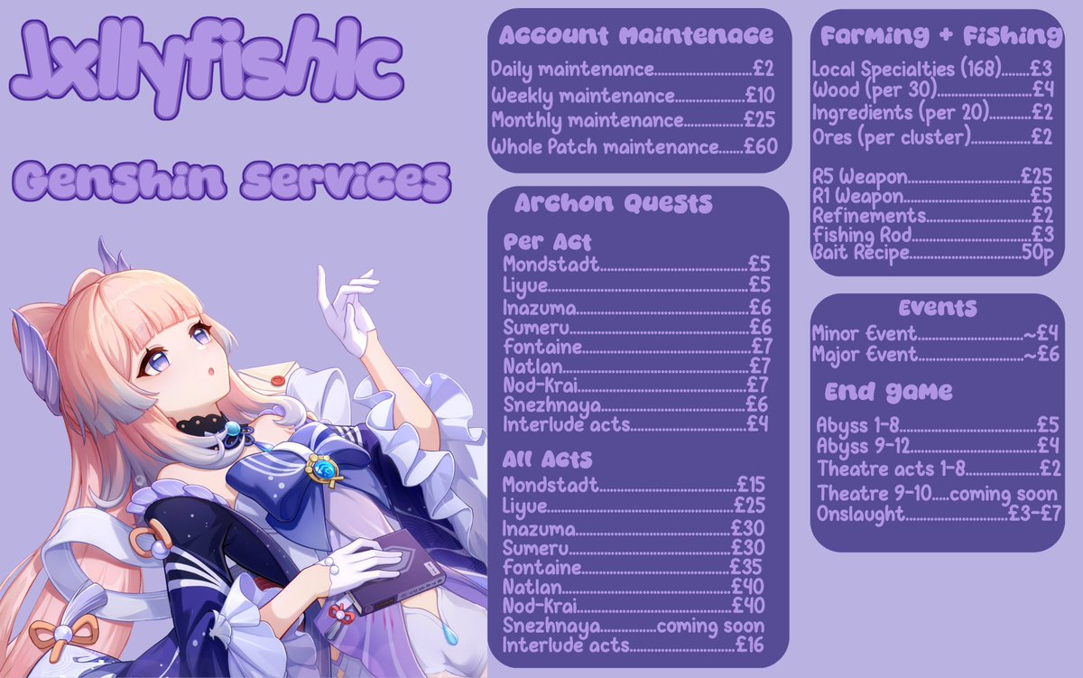 Celestial_Cafe_'s tweet photo. @jxllyfishlc Prices part 1 https://t.co/2FCz8eUM1F