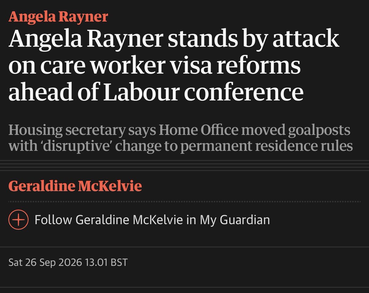 labourlewis's tweet photo. Absolutely correct.

You can’t claim to be the party of workers and then shaft care workers  retrospectively - which is what the Home Offices’s ILR reforms do.

They’re a travesty and those supporting them should hang their heads in utter, bloody shame. 

More from the brilliant @unisontheunion campaign defending them here. 
https://t.co/ul3N1i9KpX