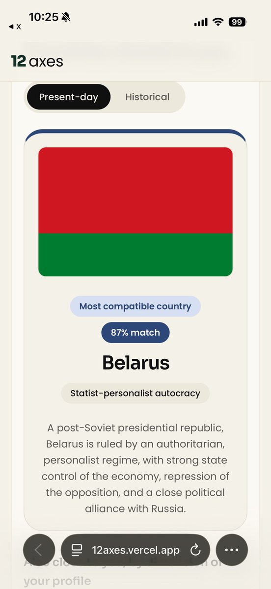 mikitaposts's tweet photo. I answered 240 questions and it said Belarus is the country closest to me 😩 https://t.co/5IdeRGp91X