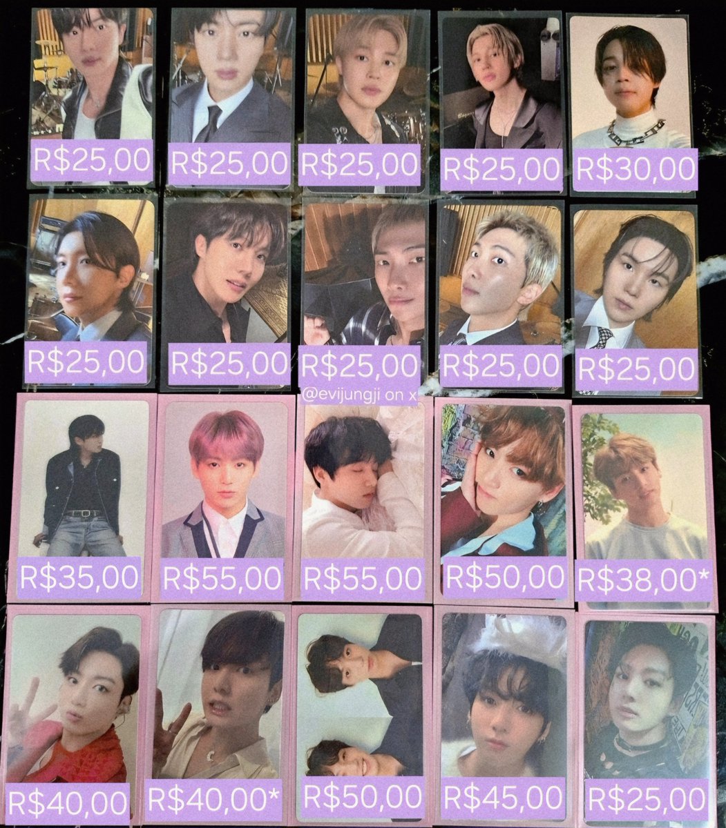evijungji's tweet photo. ⊹ ࣪ ˖ venda nacional bts 𐙚

- valor na imagem + frete
- cada jungkook regular só sai com hyung
- precisa sair tudo
- pagamento até 07/10
- itens em mãos
- +45 fbs positivos em @/evijungji https://t.co/2jf2t3cZYO