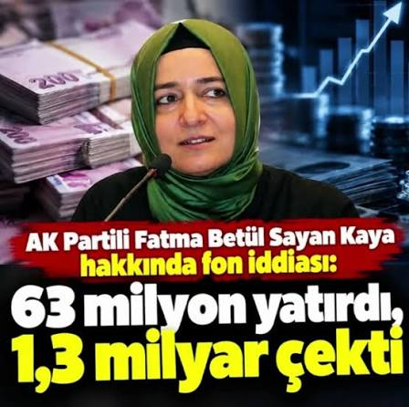 ademyarslan's tweet photo. Millete 'fetö' sakızını çiğnetirken ülkeyi soydular.  Soygun Fonu'na 163 milyon koyup 2.1 milyar lira alan Fatma Betül Sayan Kaya.. Evet @AvOzlemZengin haklı "Utanmıyorlar" https://t.co/38DRbvRlJO