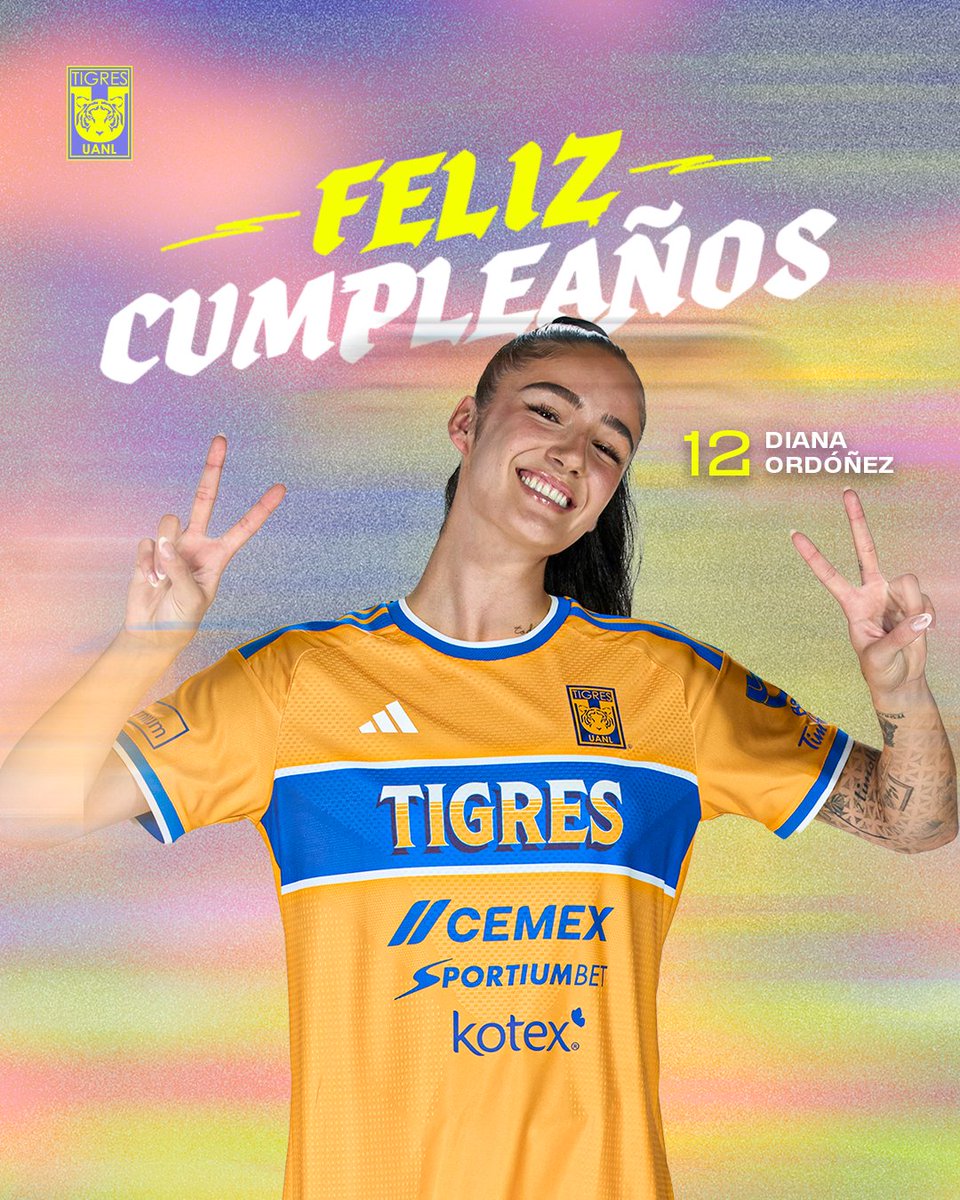TigresFemenil's tweet photo. 🐯✨ ¡Hoy celebramos un día muy especial para nuestra 'Lady Di' @diana0rdonez! ¡Te deseamos un muy, pero muuuuy feliz cumpleaños, goleadora! 🎂

¡Cada 💛 es un "TQM, Diana"! 🫶 https://t.co/mF6uv4yGM4