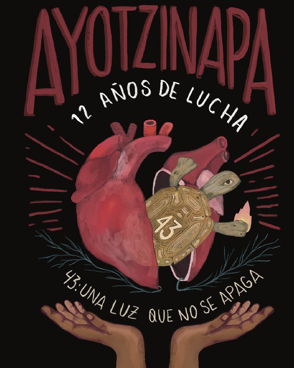 LaRoozs's tweet photo. ¡AYOTZI VIVE! ¡ LA LUCHA SIGUE! 
Han pasado 12 años de la desaparición forzada de los normalistas de #Ayotzinapa
12 años en los que el gobierno no ha hecho más que encubrir al ejército Es importante seguir hablando de Ayotzinapa.
 Es necesario aferrarnos a la memoria. 🔥 https://t.co/Etq2xwVIPV