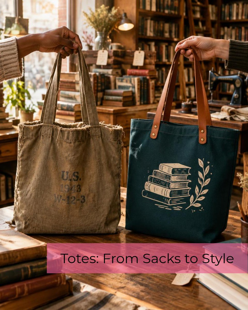 BandBbookshop's tweet photo. Fun fact: Book totes began in the 1940s when bookstores used surplus canvas sacks to promote shops—practical, durable, and now stylish literary statements. Our totes honor that tradition with utility and charm. #BookLovers #ToteBag Tap the link in bio. https://t.co/3HbyK5mqIT