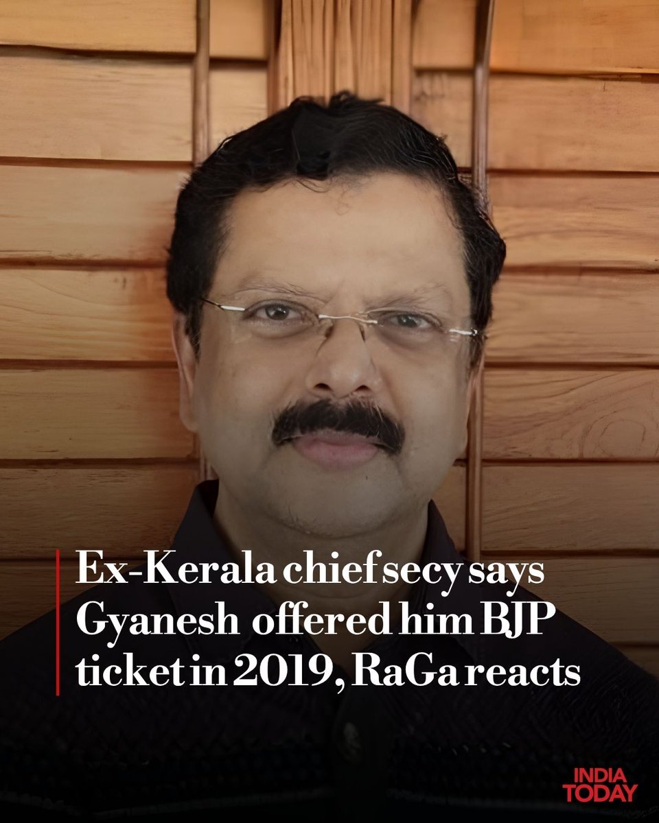 IndiaToday's tweet photo. Former Kerala chief secretary #JijiThomson has claimed that Chief Election Commissioner #GyaneshKumar urged him to contest the 2019 Lok Sabha election on a #BJP ticket during a flight to Delhi in 2016. Thomson said he declined.

The claim comes amid a row over reported objections by two Election Commissioners to decisions concerning the Special Intensive Revision (SIR) of electoral rolls. 

Read more: https://t.co/ihKpTrYwWT | @KGShibimol