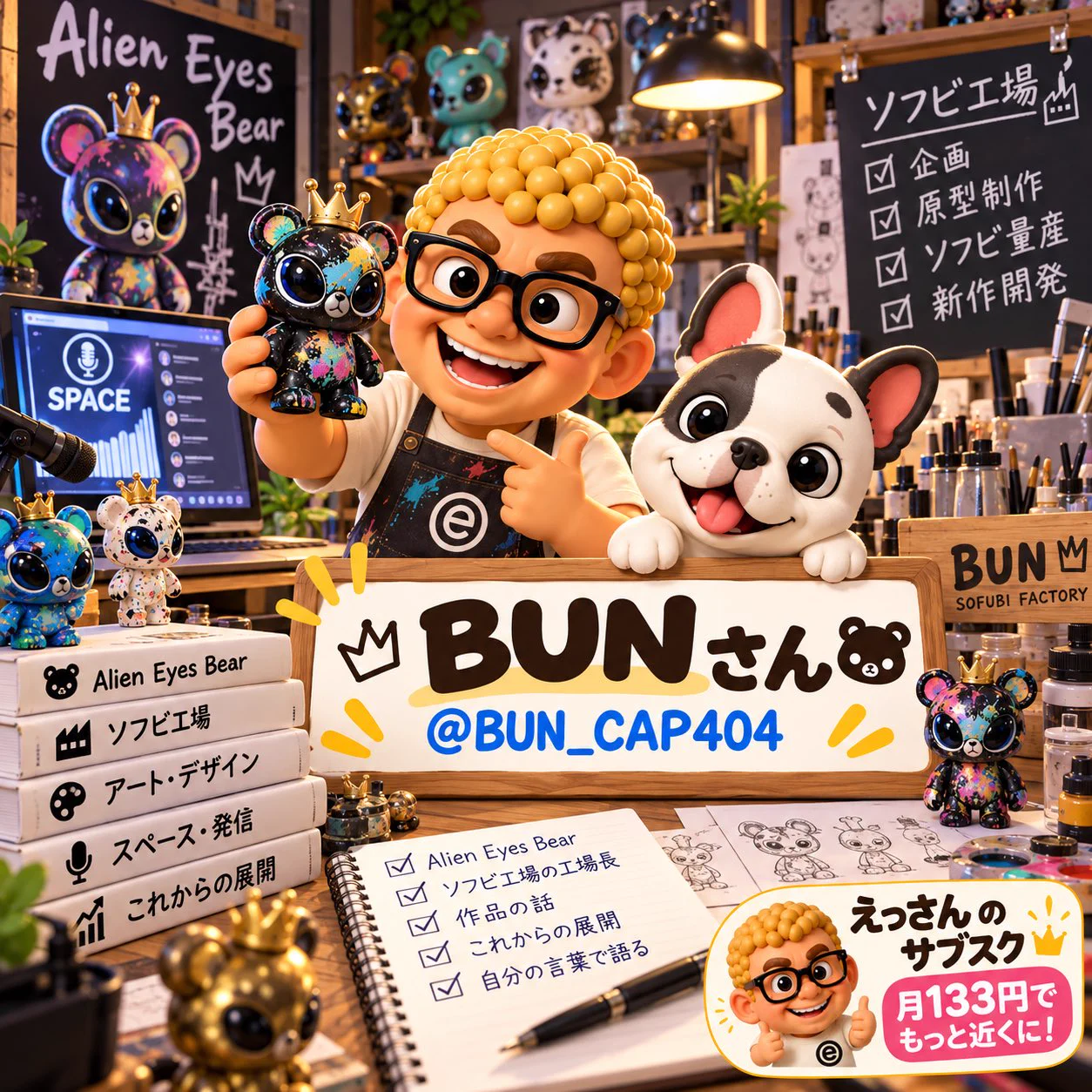 AEB エイブ ALIEN EYES BEAR libertytokyo ソフビ えっさん on X: 