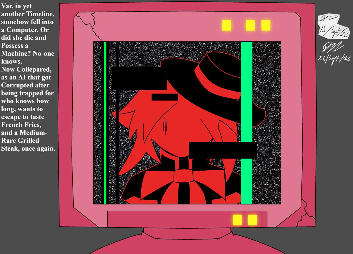 LPainter92's tweet photo. And here's the last Vs Var Character. Arguably the most unique, and bizarre. She was fun to draw, and simple; thankfully.
Art belongs to me.
Collepared (AI Var) belongs to FNF: Vs Var Mod.
#fnf #VsVar #Var #Collepared https://t.co/9epc8R90uB