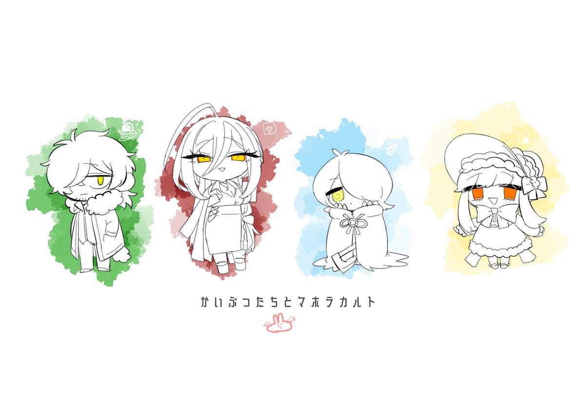 okara0112's tweet photo. @TRPG_TL 
◆FA - かいマホ自陣
卓前に描いてたヤツ！！嬉しい～！！！🐰🤺🈳🐚🍙 https://t.co/LKF8gzBhnb