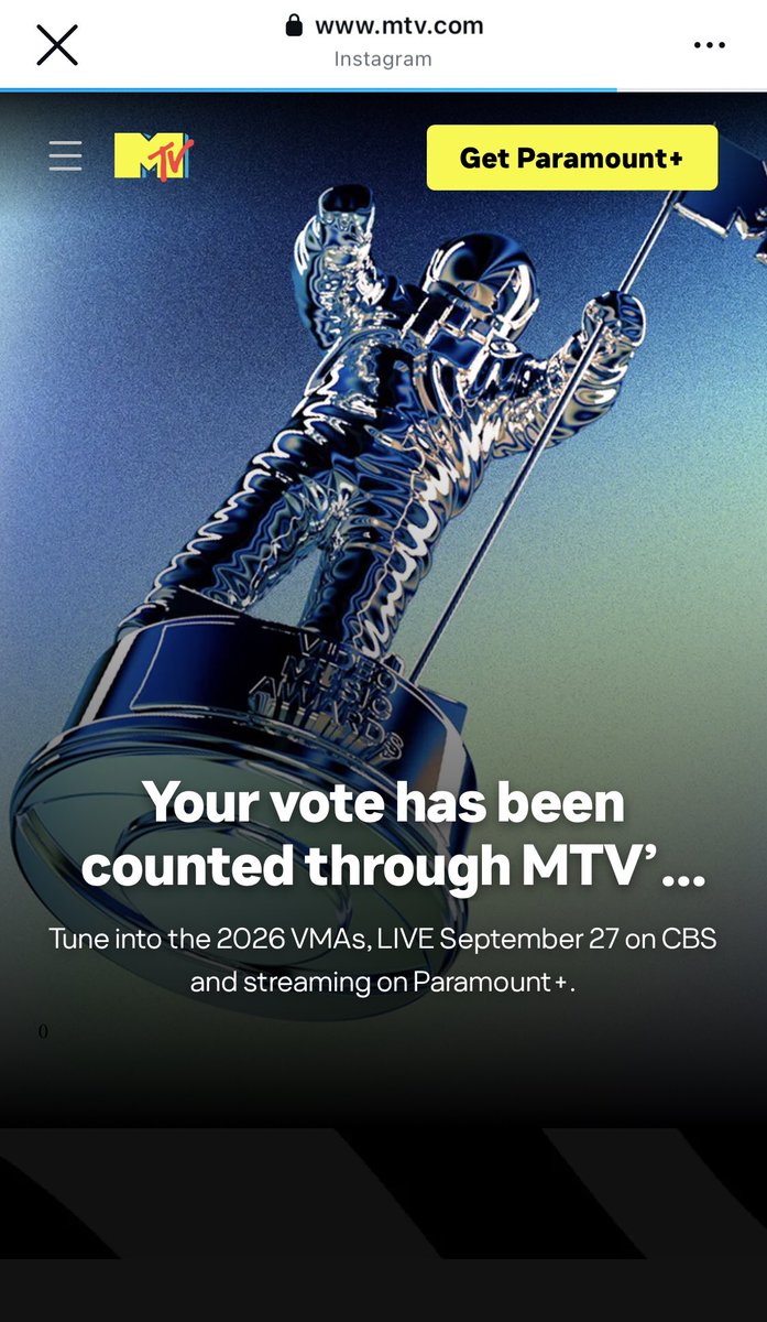NEWSJENNlE's tweet photo. #JENNIE and Tame Impala have been nominated for ‘Song of Summer’ at the 2026 MTV #VMAs!

🗳️ Voting is officially open. Cast your vote for Jennie now!!!

• How to vote:

1. Go to MTV’s Instagram Story and find the slide featuring Jennie.

2. Tap the link provided in the story.

3. Once you see "Your vote has been counted...", you're all set!

4. Exit and repeat step 2 to keep voting!

⏰ Deadline: 24 hours (from now until 12 AM KST, September 27)