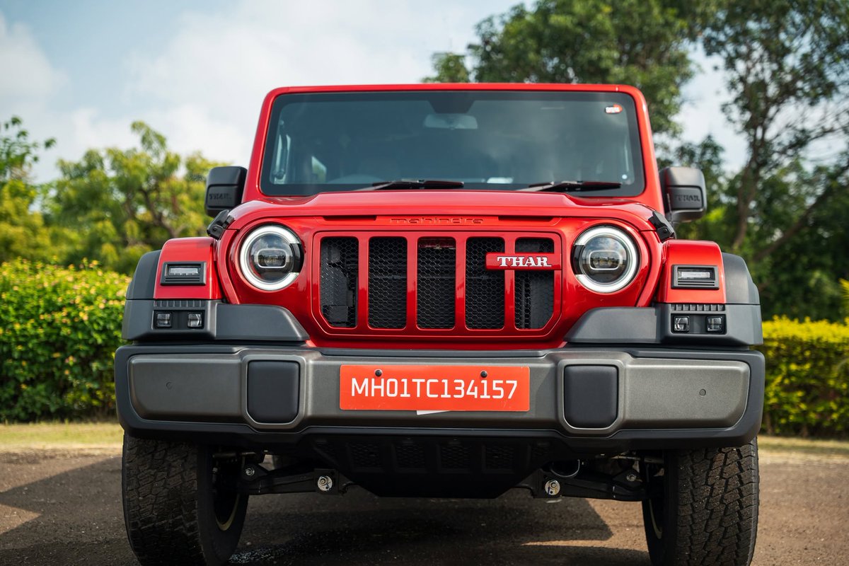 NamasteCar's tweet photo. #Mahindra #TharOG Tango Red colour. https://t.co/yenV4V0XS9