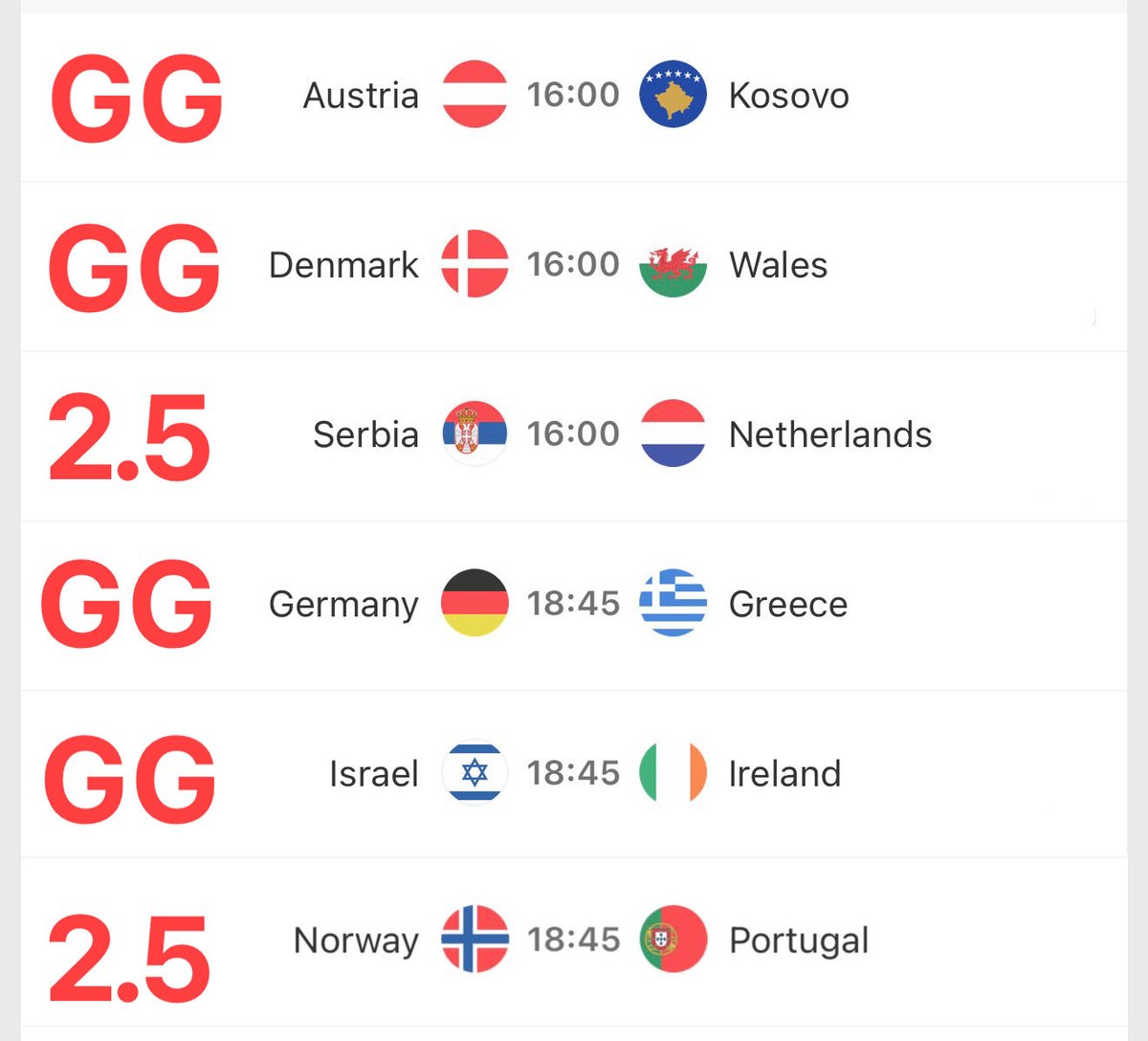 hoobsisaac's tweet photo. sunday uefa nations league ( 30 odds ) 🔥🔥🔥 https://t.co/GUB7EY6foe