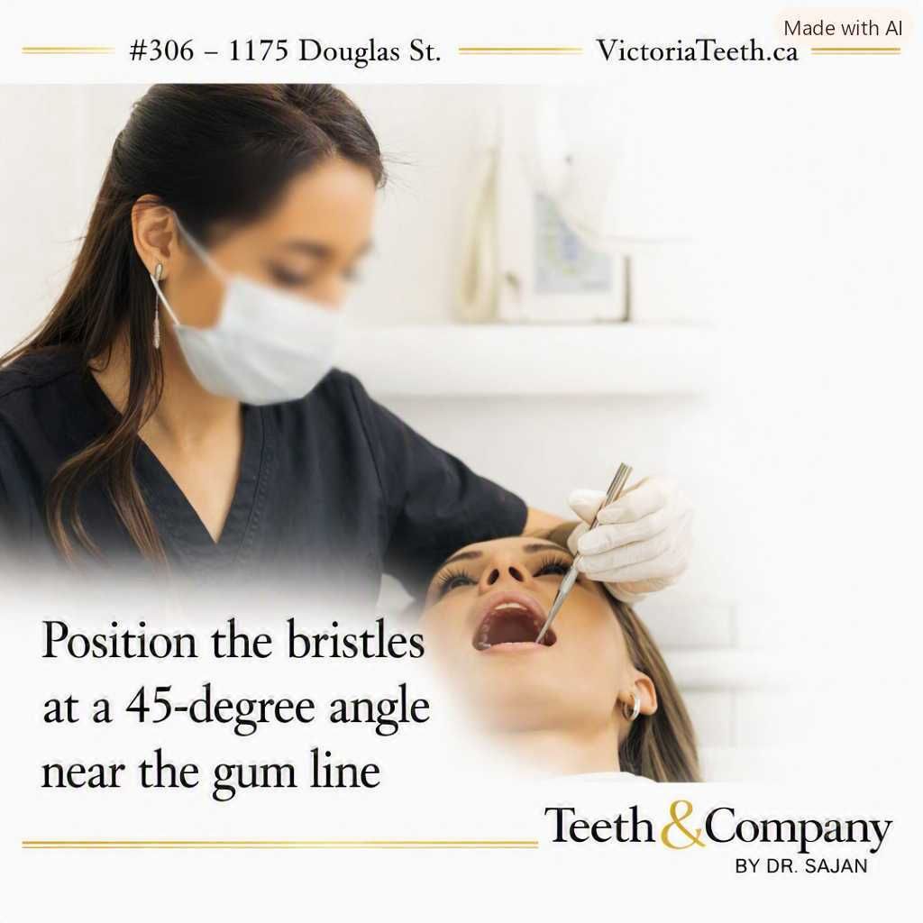 DrSajanDentist's tweet photo. Want a healthier smile?

Hold your toothbrush at a 45-degree angle to the gum line when brushing. This technique helps remove plaque more effectively and supports better gum health.

#DentalTips #OralHealth #GumHealth #DentalCare #VictoriaDentist https://t.co/uzHSzBmqMf