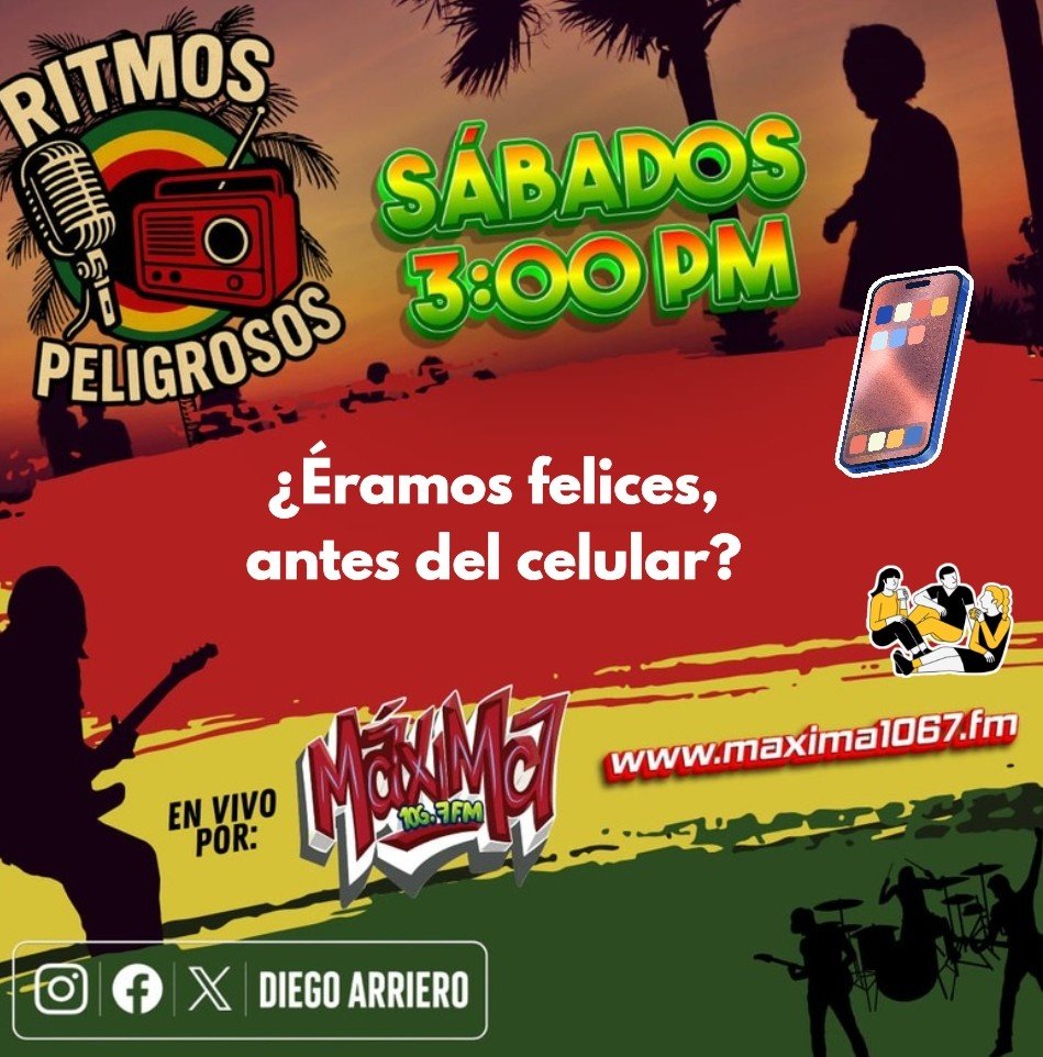 diegoarrie43900's tweet photo. Nos escuchamos en @MAXIMA1067FM con excelente música y buena vibra, comenta y participa por las playeras peligrosas
Hoy a bailar con un buen #reggae y un buen #ska 
#ritmospeligrosos https://t.co/afRDRmB5PV
