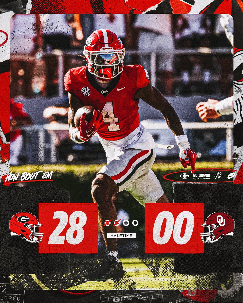 GeorgiaFootball's tweet photo. All Dawgs at the half 🐶 https://t.co/DP6Dz8jcy4