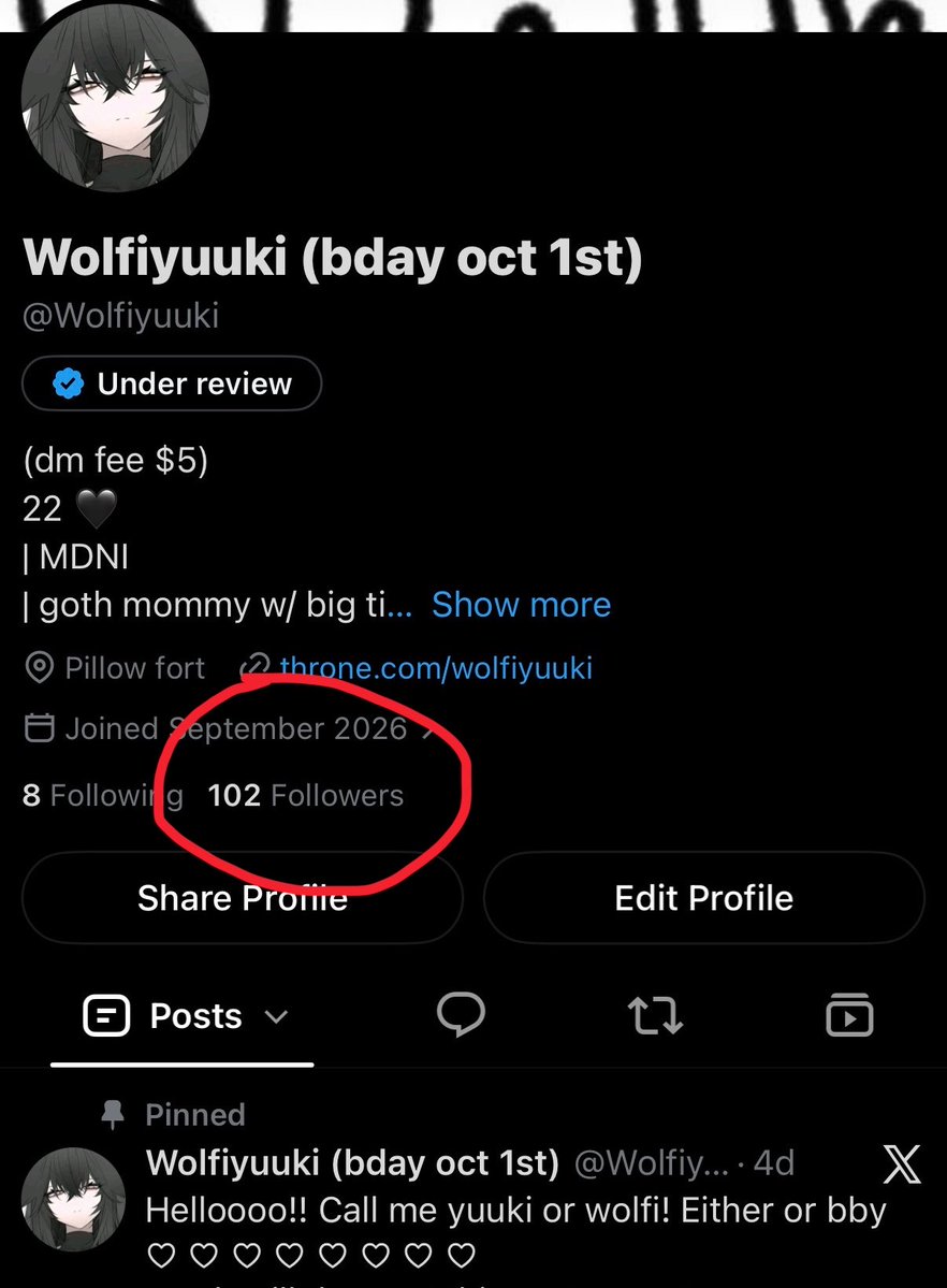 Wolfiyuuki's tweet photo. OHHHH EM GEEEE we did it!!! This page has only been up a few days but we managed to break 100 before next week 🙈🙈🙈 I’ll have something planned later!

Also because your little puppy girl is getting popular! I’ve decided to enforce a dm fee ($5) for people who just wanna chat and not buy customs or content!