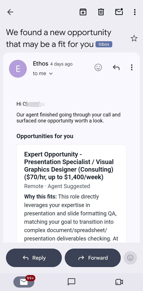 OlatunjiAyokan2's tweet photo. If you’re on Ethos and not getting matched, try this.

Complete your profile properly, then talk to the voice agent and tell it exactly the kind of jobs you want.

For example: “I’m good at AI evaluation, document QA and data annotation. I want roles around these skills.”

Don’t just wait for random matches.

That’s what worked for me.