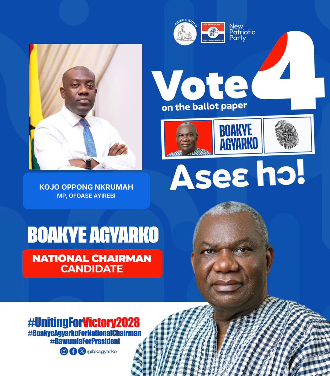bkagyarko's tweet photo. VOTE BOAKYE AGYARKO 
VOTE NUMBER 4👍🏽 https://t.co/El5A1lUj0g