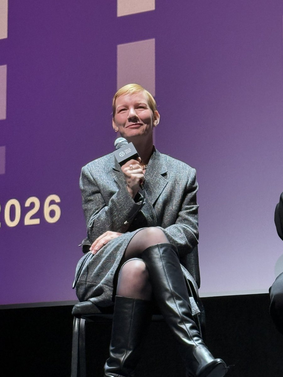 LifeIsAFilmFest's tweet photo. Sandra Hüller and Markus Schleinzer at NYFF for ROSE. It is no surprise that Hüller won the Best Actress award at this year’s Berlinale with her compelling performance that lays bare her character’s humanity. Gerald Kerkletz’s crisp black and white cinematography and Tara Nome Doyle’s wordless vocal score are the other highlights of this mesmerizing, and at times infuriating, film.

Schleinzer mentioned that he has learned a lot about the craft of filmmaking from Michael Haneke when he was working as a casting director on his films and said that Haneke is happily retired and will likely not make any more films. He also showed off his Sandra Hüller hat.

MUBI will release Rose in theaters on December 11.