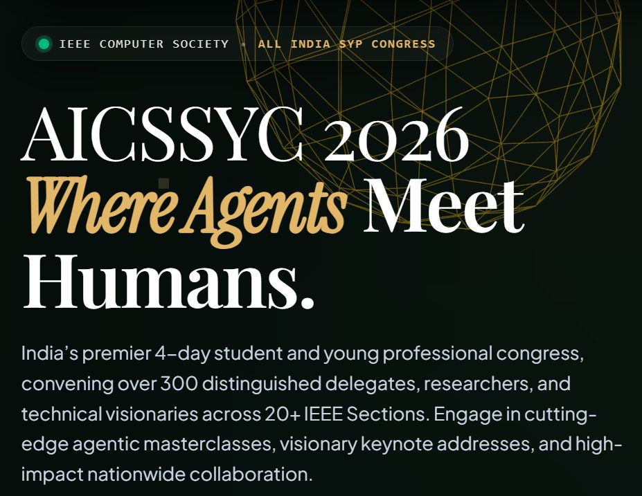 Hiro_Washi's tweet photo. I am thrilled to announce that I will join the #AICSSYC 2026: All India Computer Society Students & Young Professional Congress, to be hosted by SRM Institute of Science and Technology (#SRMIST), Chennai, India, October 8-12 (India’s Flagship SYP congress, sponsored by #IEEE @ComputerSociety Society SYP Sections/Chapters in India, MGA/SYP, as well as event sponsors Eqvento and Interview Buddy). https://t.co/fknCGzCUyQ
Last time, I joined #AICSSYC 2024, and it was an amazing experience meeting engaged, inspiring students and young professionals, as well as visionary mentors and delegates from our community. I am looking forward to this again!
The congress is organized by the chair and coordinators, Ushnish Ghosal, Atharv Dorle, Vishesh Jhabak, and Sumant Dash. Distinguished leaders and guests joining the congress include: Rebekah Stacha, Eric Berkowitz, Andrew Seely, Biswarup Ray, Mini Ulanat, Mohamed Rawidean Mohd Kassim, S. Koteeswaran, Dr. Himani Saini, Dr. Suceendran KM, Shivam Shivam, Utkarsh Siddharth, Nikky Kumar Jha, Sarun Natarajan, Balaji Palanidurai.
IEEE Computer Society IEEE Computer Society SYP IEEE Computer Society SRMIST