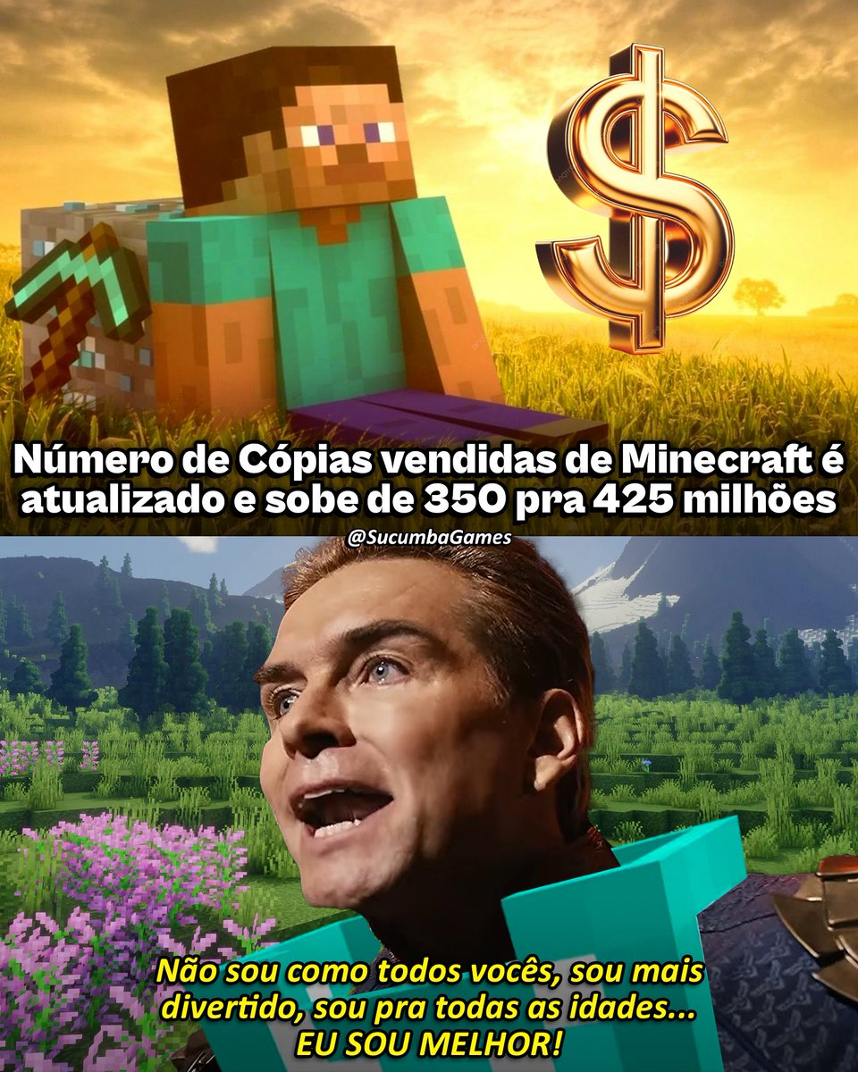 SucumbaGames's tweet photo. A Microsoft atualizou o número de cópias vendidas de Minecraft: de 350 milhões, subiu pra 425 milhões.

O título se mantém na posição de Top 1 jogo individual mais vendido da história, e o número representa praticamente o dobro do segundo lugar, GTA V, com 230 milhões de cópias. Claro, sem contar Tetris, como as estatísticas costumam fazer, já que existem mais de 220 versões oficiais do jogo e todas elas são contabilizadas como um só.

Nos últimos anos, Minecraft parece ter enfrentado um problema na frequência e no conteúdo das atualizações, e a gente acabou descobrindo que isso estava relacionado ao fato de que a Microsoft vinha subinvestindo e usando a maior parte do lucro do jogo para financiar outras áreas do Xbox. A comunidade aos poucos observa uma mudança e espera que o ritmo melhore ainda mais, e que a reestruturação interna da Microsoft ajude o jogo a ganhar mais suporte. Hoje mesmo, anunciaram uma nova dimensão após 14 anos. As coisas parecem estar mudando.
