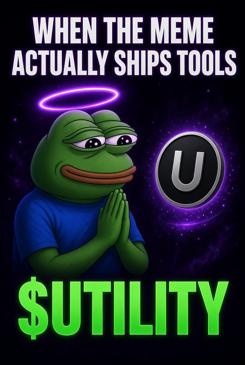 Gh3ngis11's tweet photo. @a1lon9 Crypto spent years asking “what’s the utility?”
Then launched 10,000 coins with none.
$UTILITY is the punchline and the product.
Not a roadmap screenshot.
A page you can actually use.
Useless was the joke.
$UTILITY is the work.

@UtilityOnSol https://t.co/tk2tal4jdW