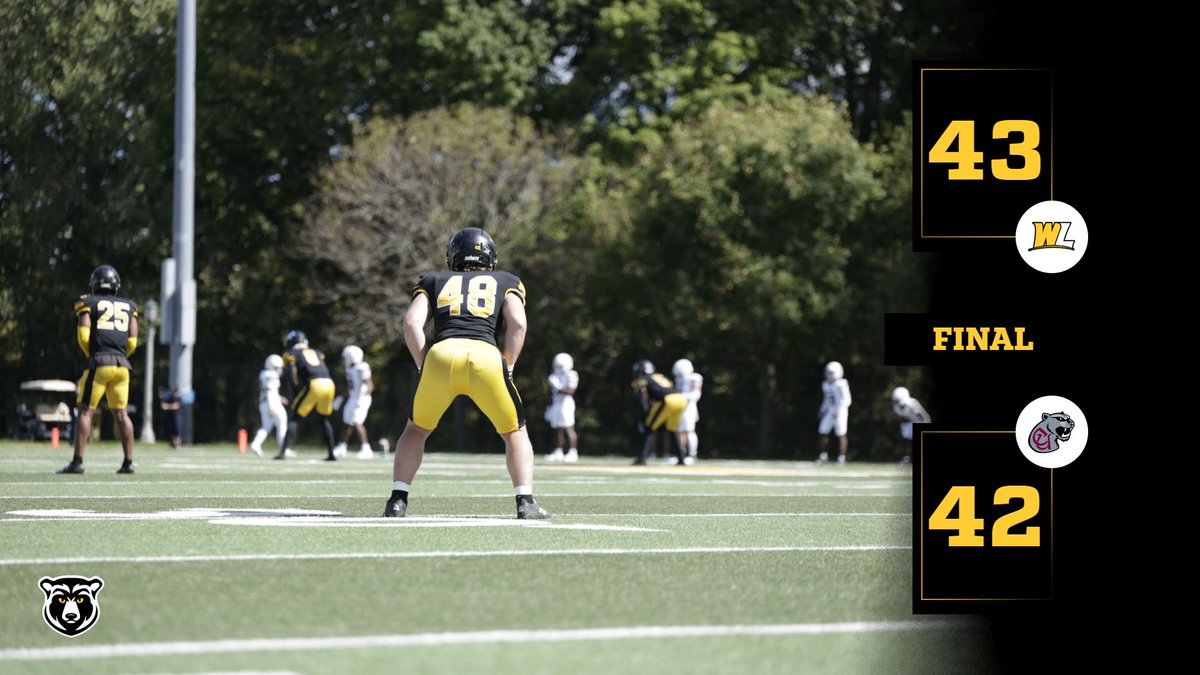 WLathletics's tweet photo. Toppers score 15 unanswered points in the fourth quarter, including a two-point conversion to take the lead, improving to 4-1 overall and 2-0 in the Mountain East Conference !!! 

#GoWLU | #TopperNation | #HilltopIsHome 🐻 https://t.co/JetdsaBLD4