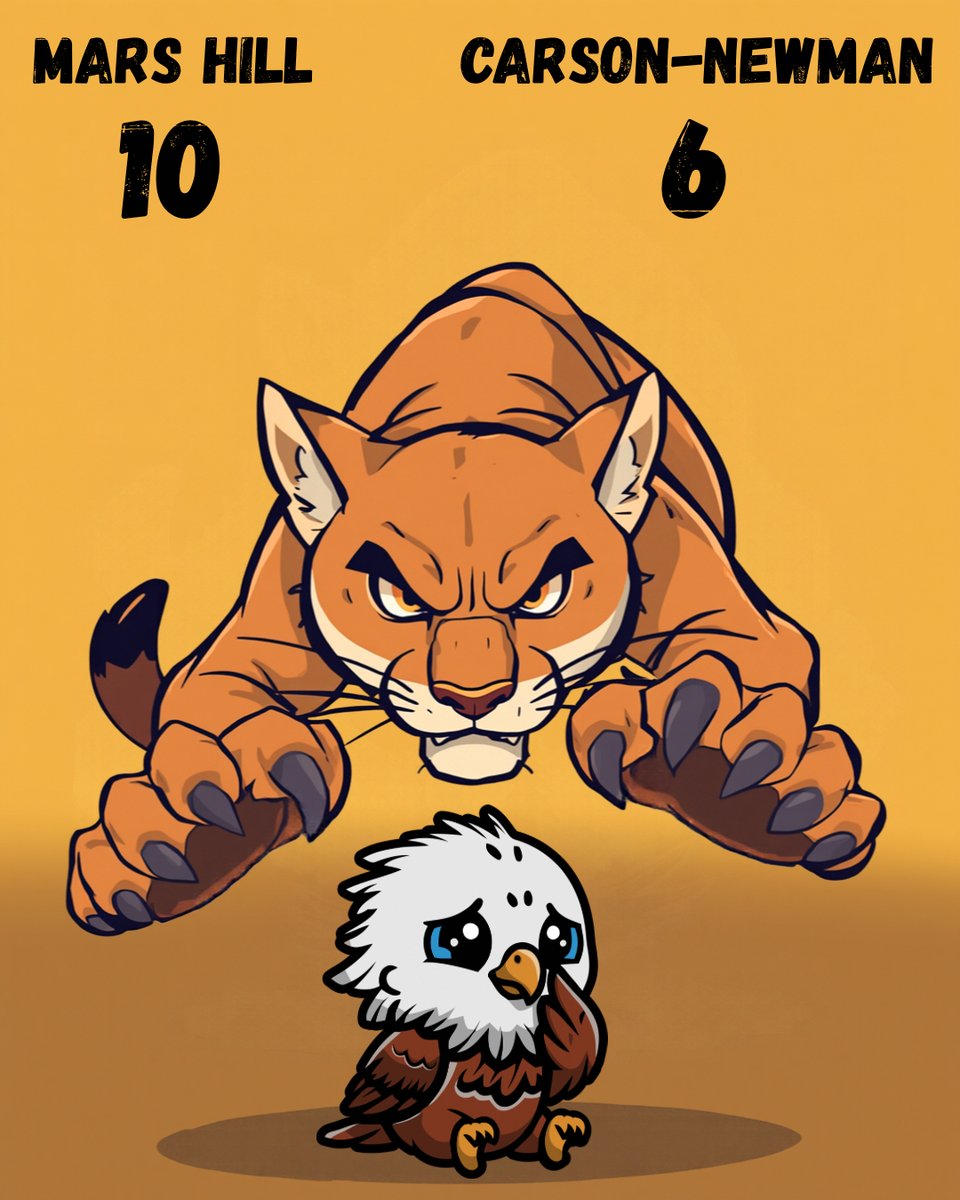 mhulions's tweet photo. Mars Hill Football takes down #16 Carson-Newman 10-6 for the program’s first 4-0 start since 2007.

#MHULions | #RollHill https://t.co/xm3Y86q3OD