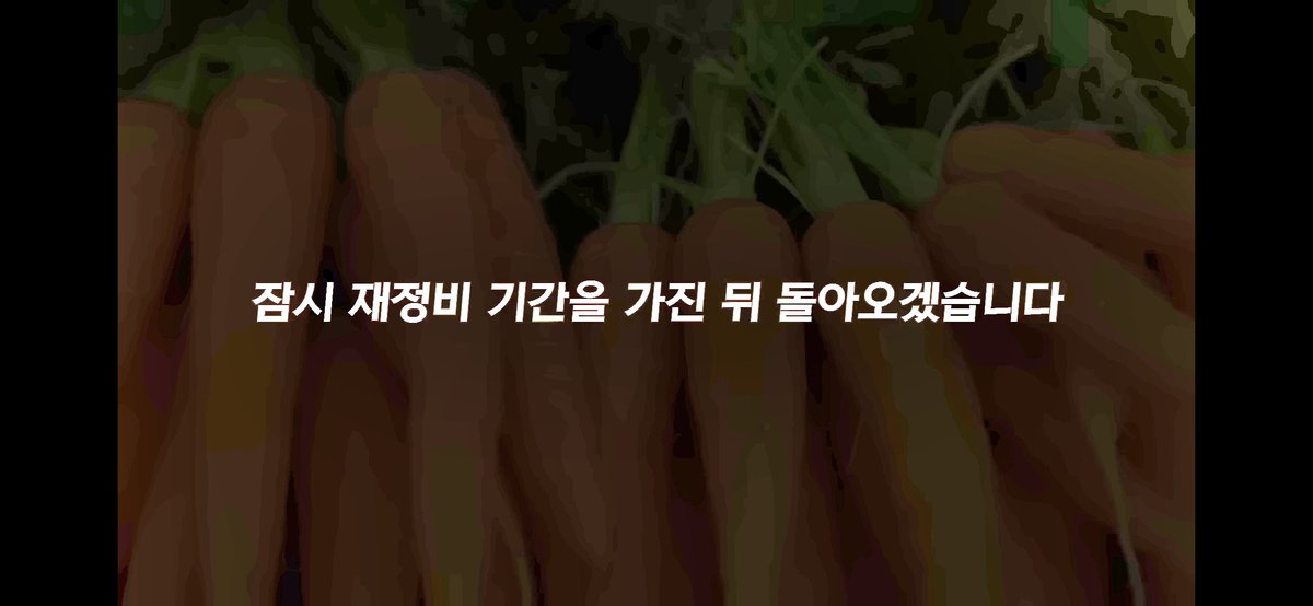 a_azing's tweet photo. On the last Going Seventeen 2020 episode, they showed a black screen with a text that said "We will be back after a short period". If you imcreased the exposure, you'd see an image of carrots in the background. https://t.co/StHdUUavpt