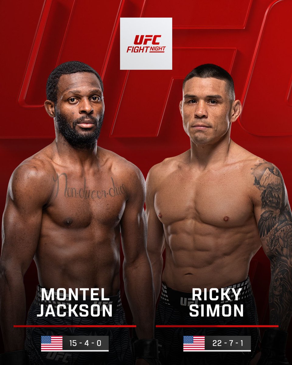Looking to get back in the win column!
 
Montel Jackson vs @​RickySimonUFC 

[ #UFCVegas121 LIVE NOW on @​ParamountPlus ] 
 [📷](https://pbs.twimg.com/media/HTK