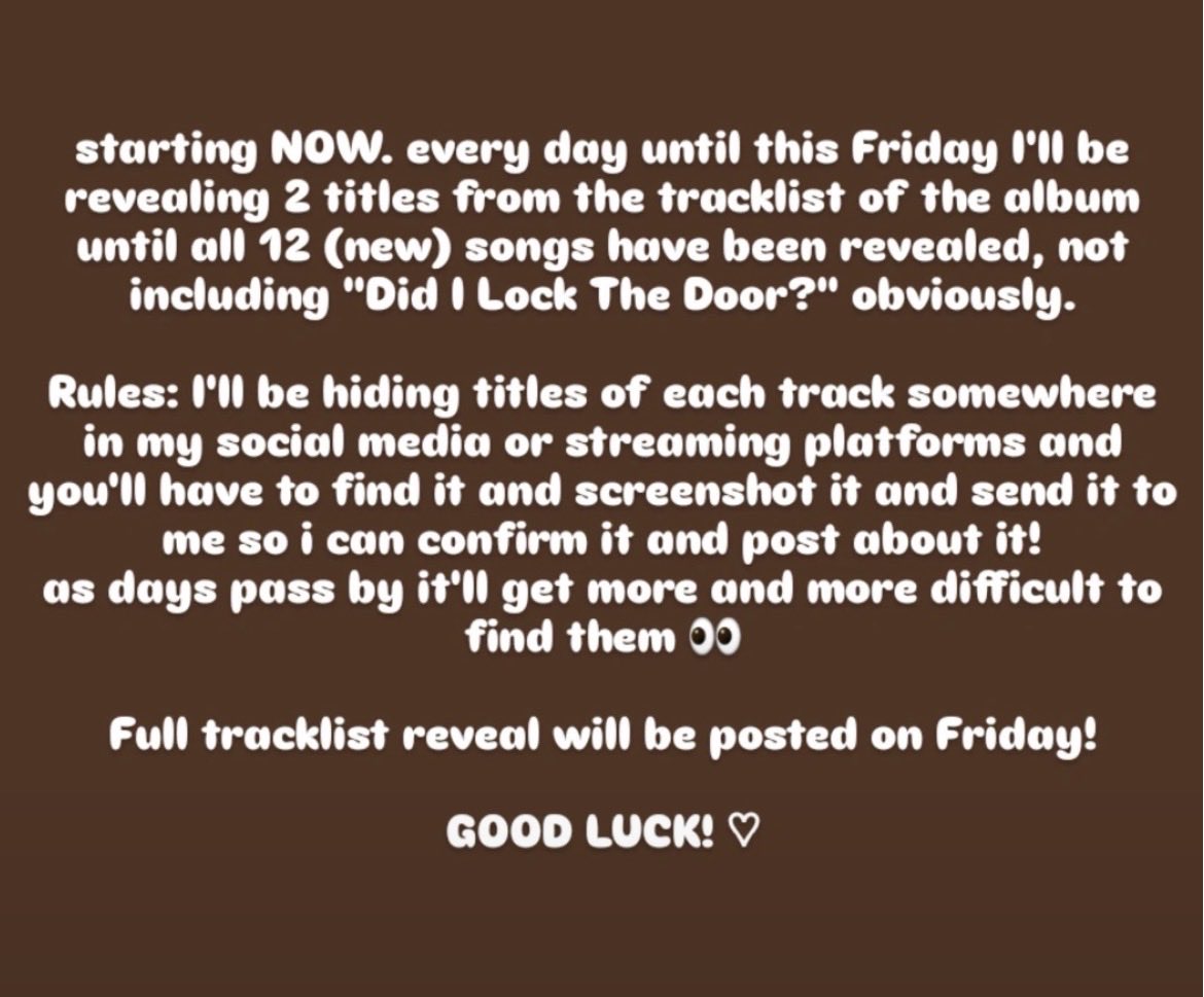 TeamVaelis's tweet photo. @VaelisFox announces new game to reveal the tracklist of “Until It Means Everything” 🗝️🤎

A daily thread of updates 🧵 ⬇️ https://t.co/1IycD1l0cT